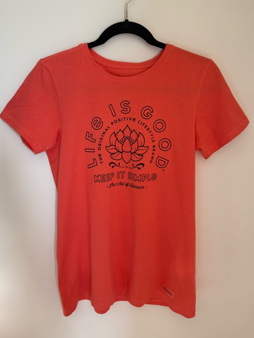 Life is Good Lightweight Coral Crewneck Cotton Graphic T-Shirt